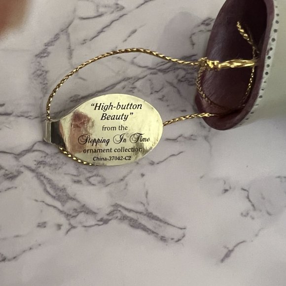 Heirloom Ornaments From Ashton-Drake High Button Beauty Three Miniature  Shoes - Picture 5 of 10